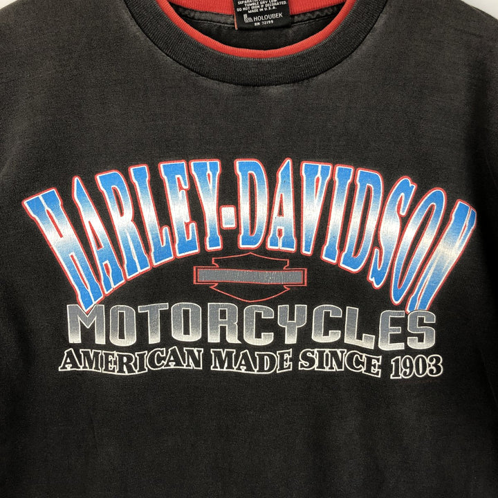 90'S Harley-Davidson Motorcycle Bike T-shirt Made in USA Men's XL Vintage cotton black type Vintage Second Hand