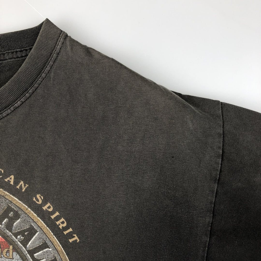 00'S Harley-Davidson Eagle Pattern Motorcycle Bike T-shirt Made in USA Men's L size cotton Charcoal Vintage Second Hand