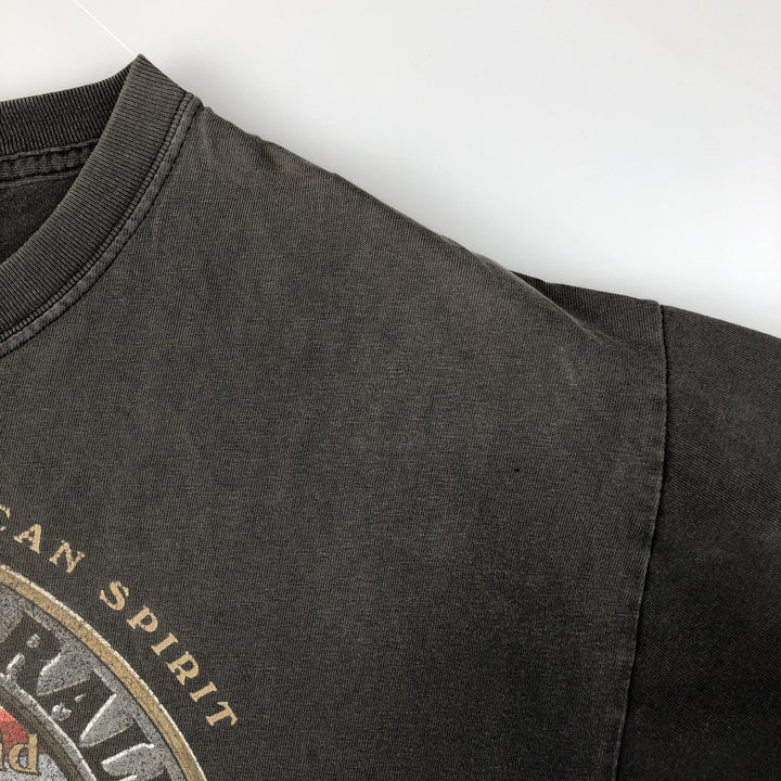 00'S Harley-Davidson Eagle Pattern Motorcycle Bike T-shirt Made in USA Men's L size cotton Charcoal Vintage Second Hand