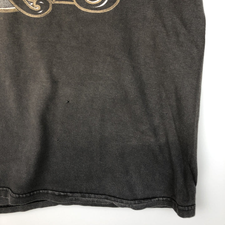 00'S Harley-Davidson Eagle Pattern Motorcycle Bike T-shirt Made in USA Men's L size cotton Charcoal Vintage Second Hand