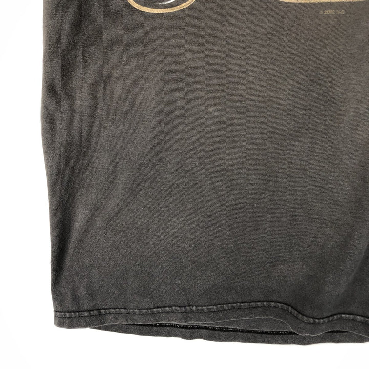 00'S Harley-Davidson Eagle Pattern Motorcycle Bike T-shirt Made in USA Men's L size cotton Charcoal Vintage Second Hand