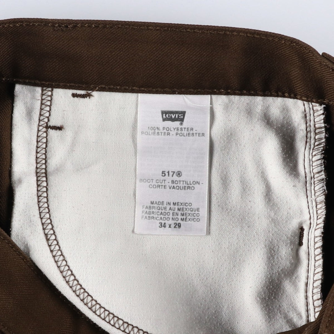 Levi's 517 Boot Cut Flare Pants, Men's, Size 34 polyester brown type Vintage Second Hand