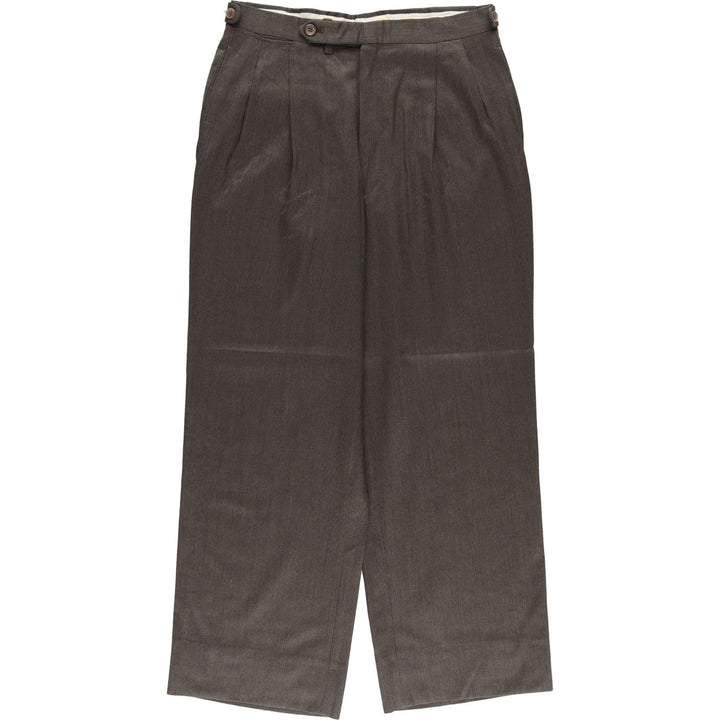 Vintage two-pleat slacks for men, size W30 unclear Khaki type brown Vintage Second Hand