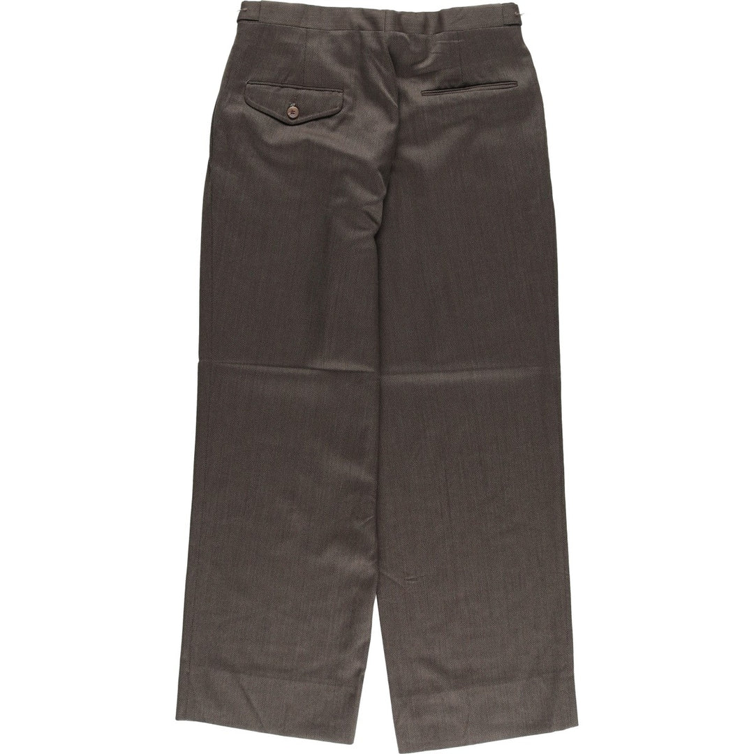 Vintage two-pleat slacks for men, size W30 unclear Khaki type brown Vintage Second Hand
