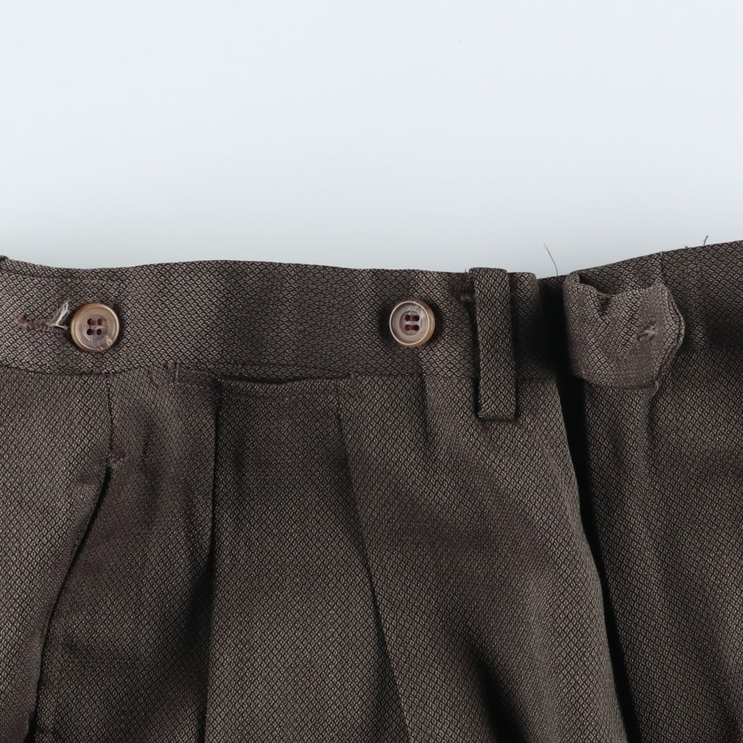 Vintage two-pleat slacks for men, size W30 unclear Khaki type brown Vintage Second Hand