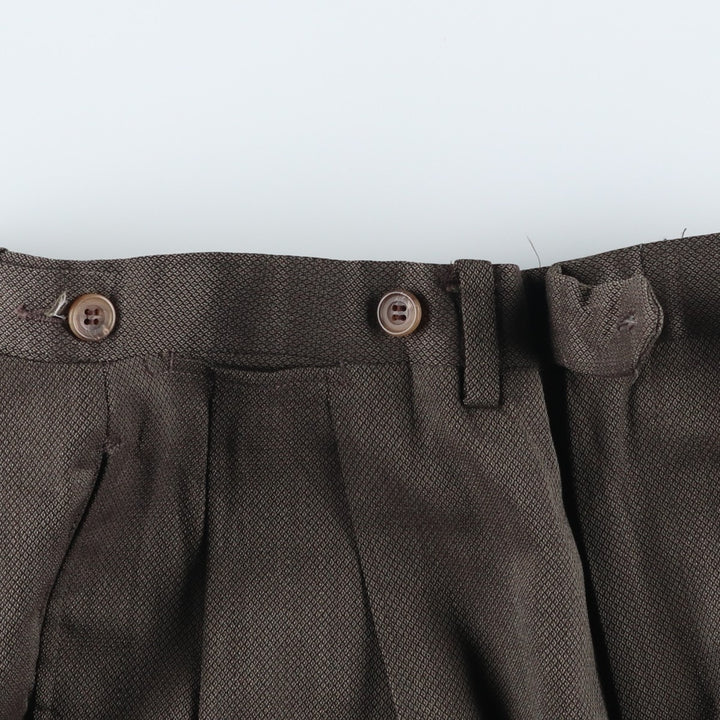 Vintage two-pleat slacks for men, size W30 unclear Khaki type brown Vintage Second Hand