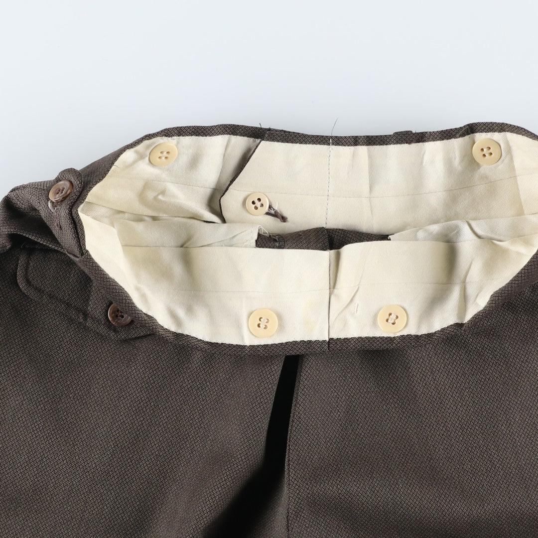 Vintage two-pleat slacks for men, size W30 unclear Khaki type brown Vintage Second Hand