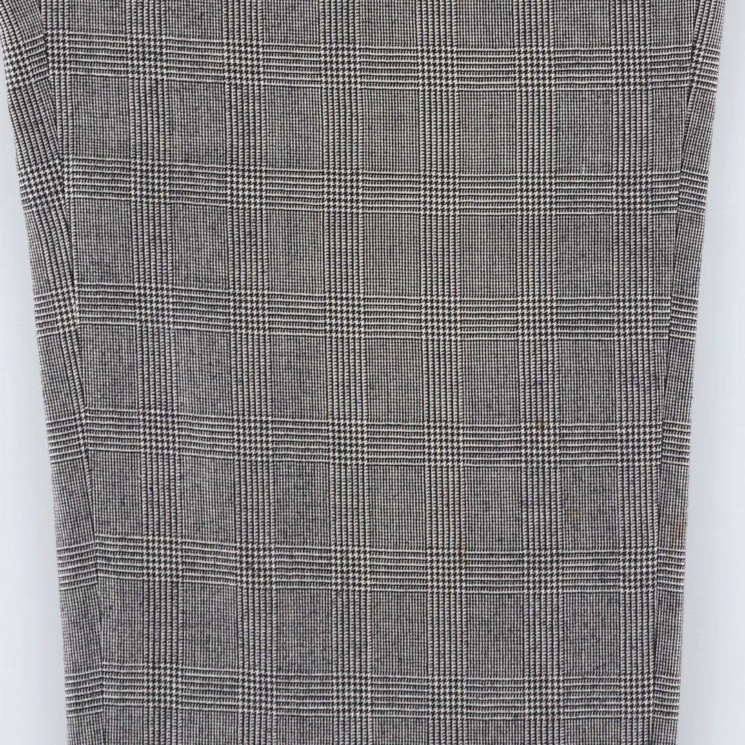 1980'S Nordstrom Glen Plaid Two-pleat Wool Pants, Men's Size 35 wool gray type Vintage Second Hand