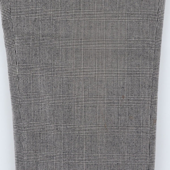 1980'S Nordstrom Glen Plaid Two-pleat Wool Pants, Men's Size 35 wool gray type Vintage Second Hand