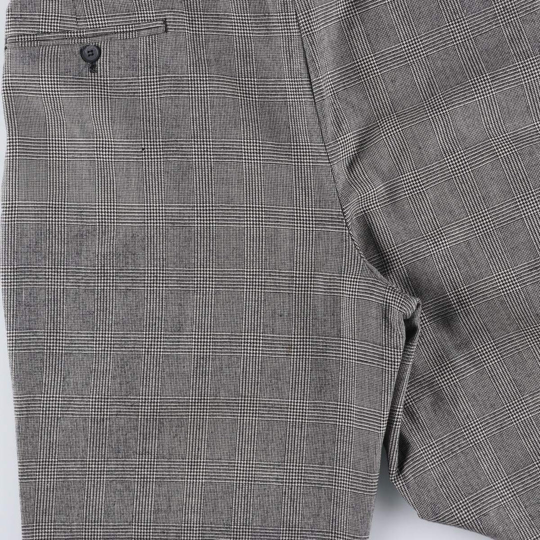 1980'S Nordstrom Glen Plaid Two-pleat Wool Pants, Men's Size 35 wool gray type Vintage Second Hand