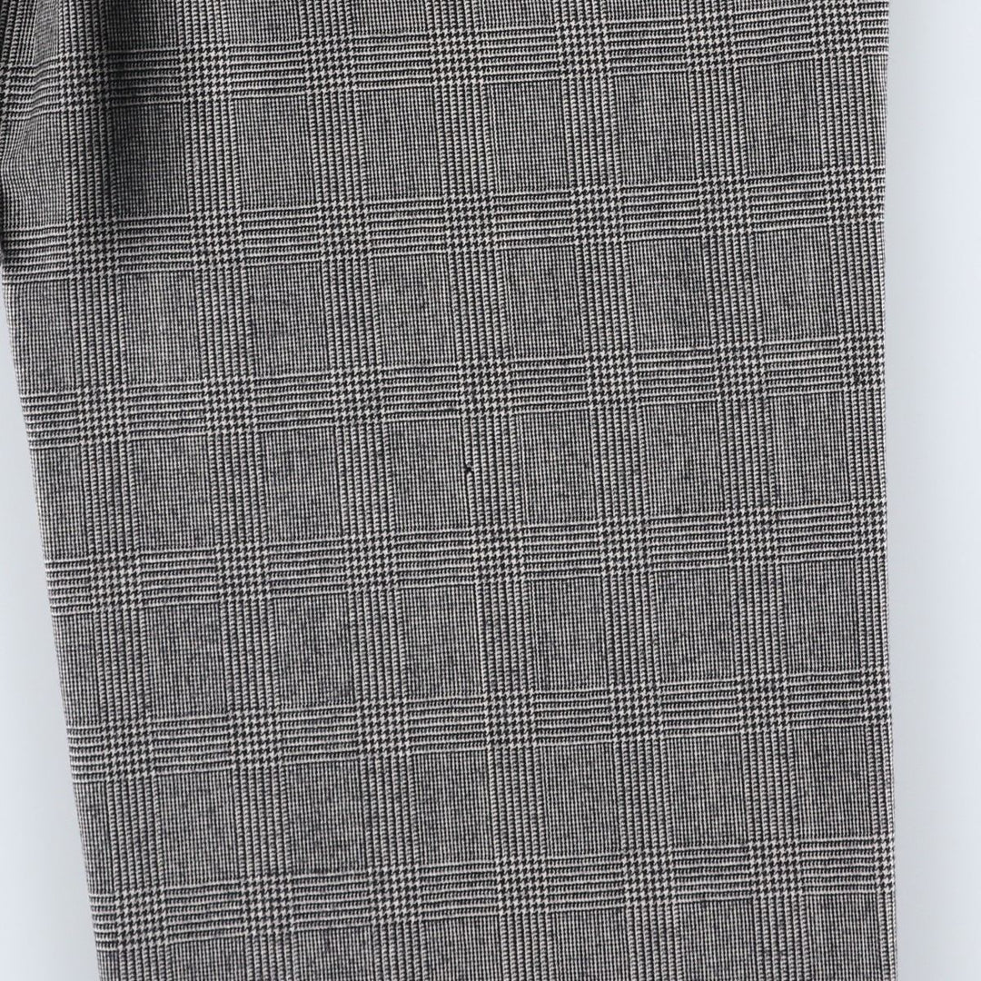 1980'S Nordstrom Glen Plaid Two-pleat Wool Pants, Men's Size 35 wool gray type Vintage Second Hand