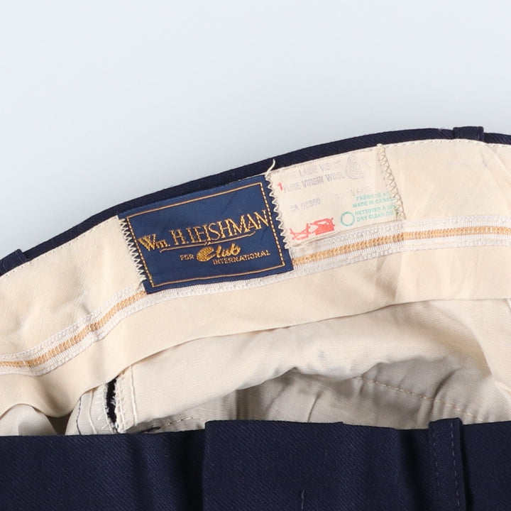 Club International Wm. H. Heishman Slacks, Made in Canada, Men's, Size W34 unclear navy blue type Vintage Second Hand