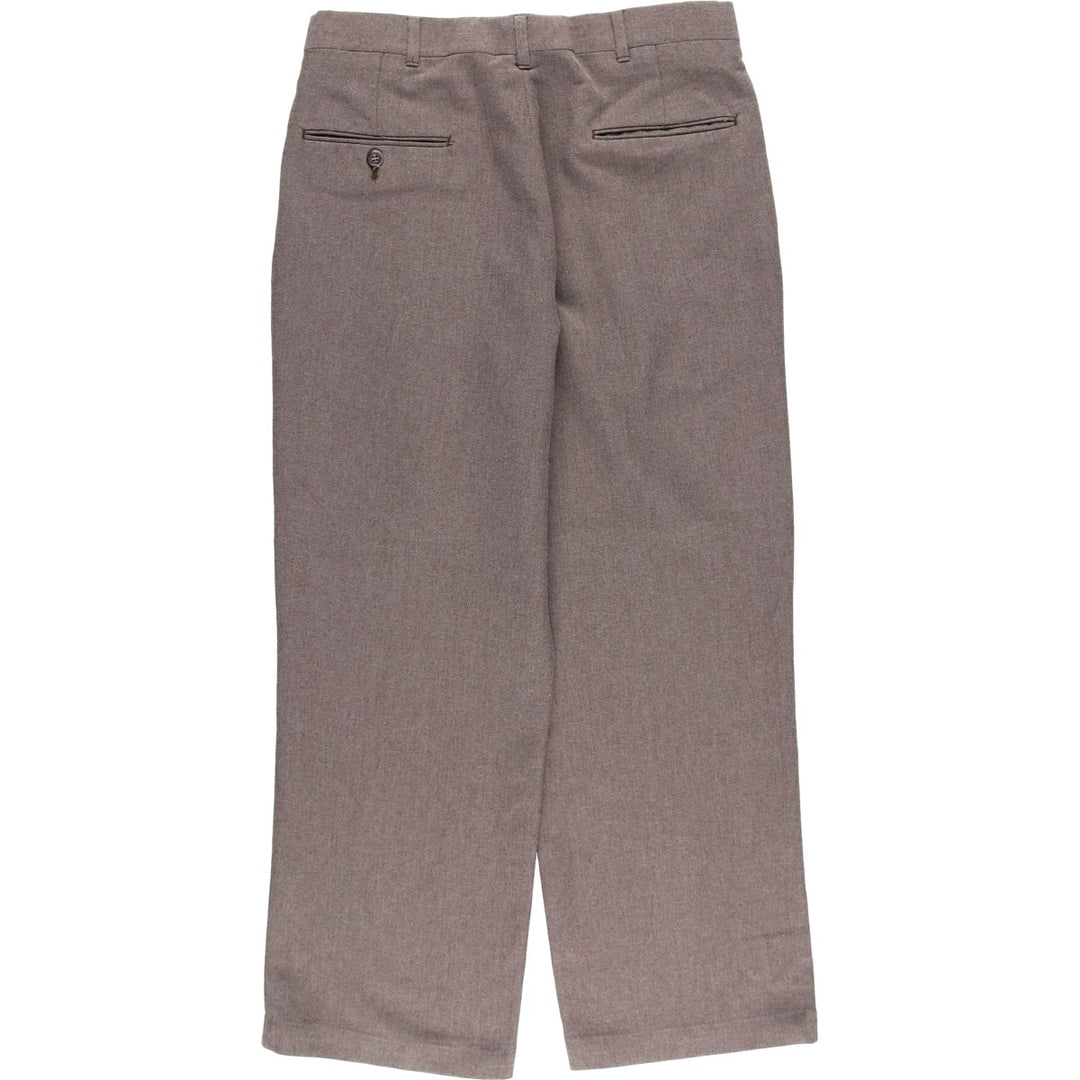 Two-pleat slacks, made in the USA, size W32 (equivalent to men's W31) polyester gray type Vintage Second Hand