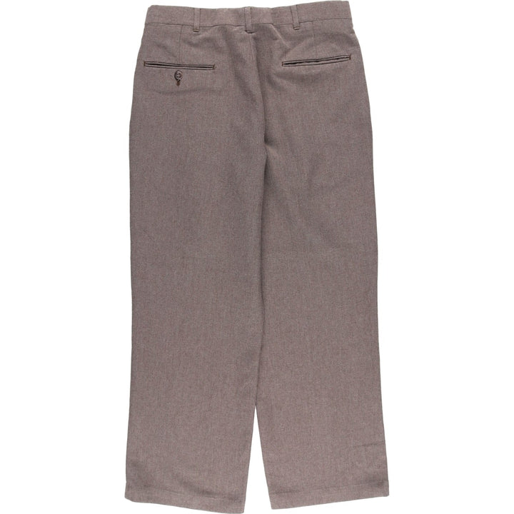 Two-pleat slacks, made in the USA, size W32 (equivalent to men's W31) polyester gray type Vintage Second Hand