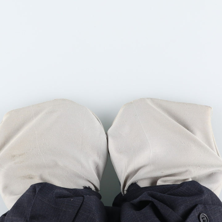KUPPENHEIMER Check Pattern Two-Pleated Slacks, Men's, W35, Vintage unclear navy blue type Vintage Second Hand