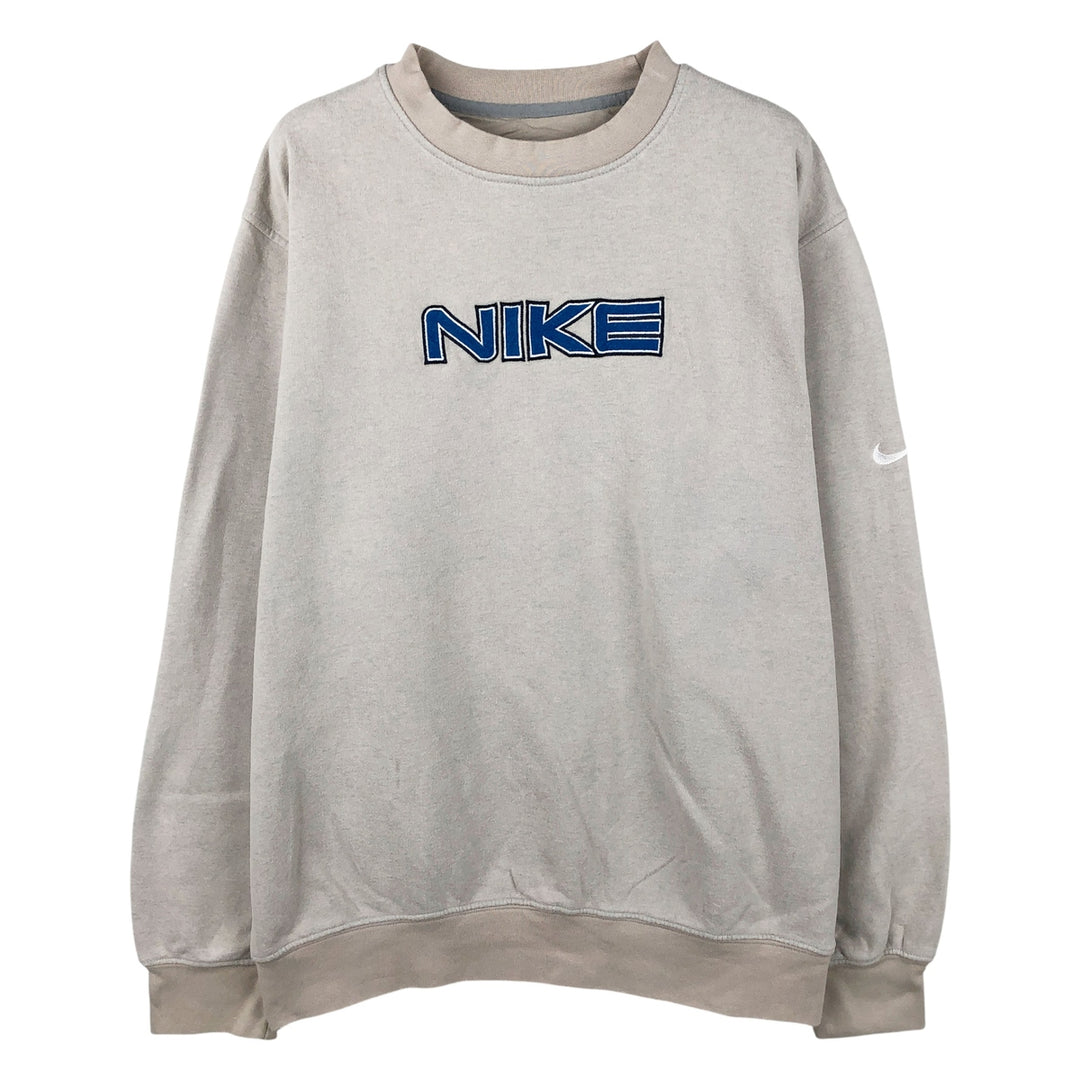 00'S Nike Logo Sweatshirt Trainer Men's M cotton Beige type Vintage Second Hand