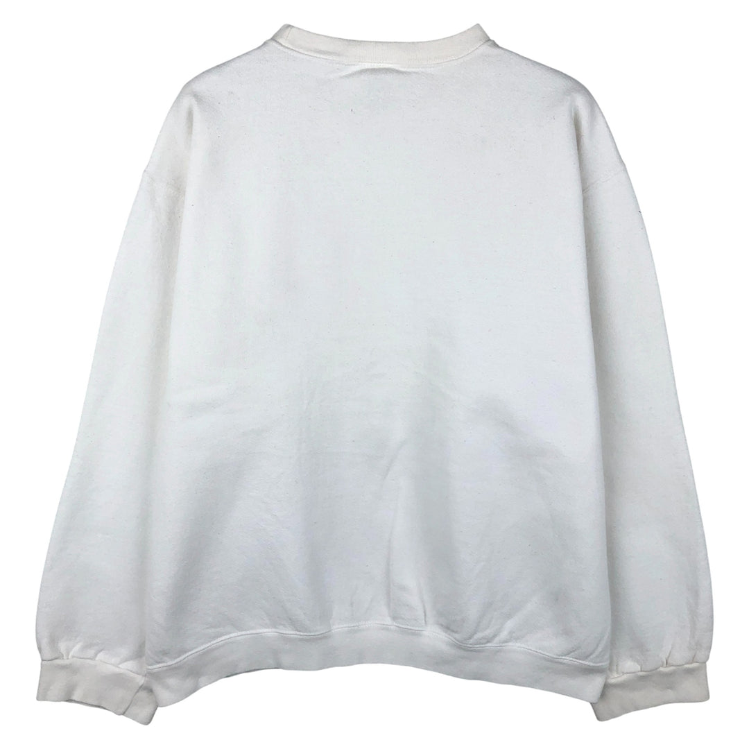 90'S Nike One Point Logo Sweatshirt Trainer Made in USA Men's L Size Vintage cotton white type Vintage Second Hand