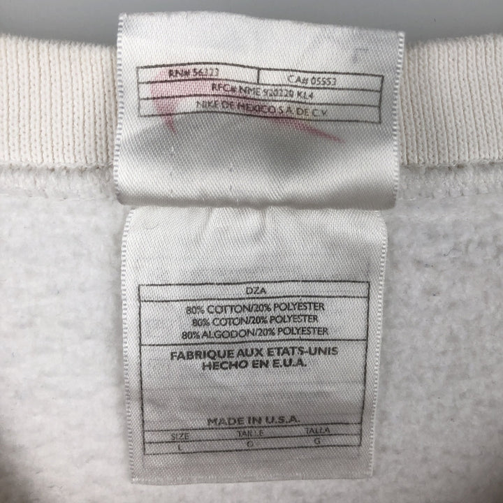 90'S Nike One Point Logo Sweatshirt Trainer Made in USA Men's L Size Vintage cotton white type Vintage Second Hand