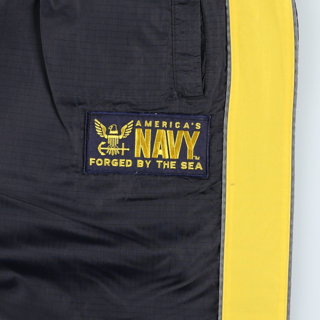 US NAVY Training Pants, Ripstop Nylon Pants, Shaka Shaka Pants, Made in USA, Men's XL Nylon black type Vintage Second Hand