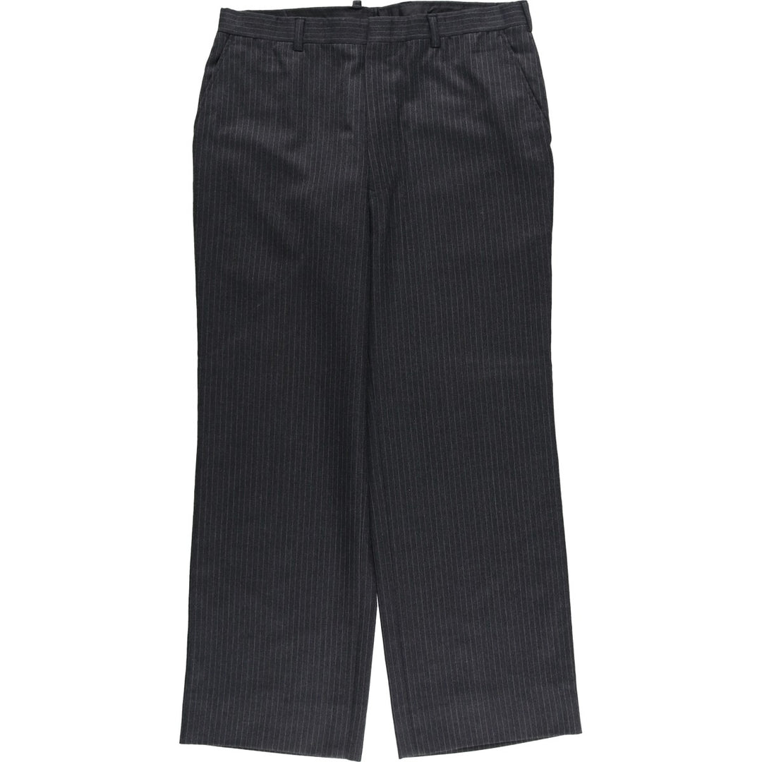 Stripe Pattern Slacks Pants Men's W34 Vintage unclear Charcoal Vintage Second Hand