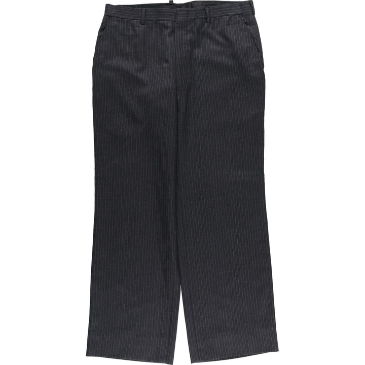 Stripe Pattern Slacks Pants Men's W34 Vintage unclear Charcoal Vintage Second Hand