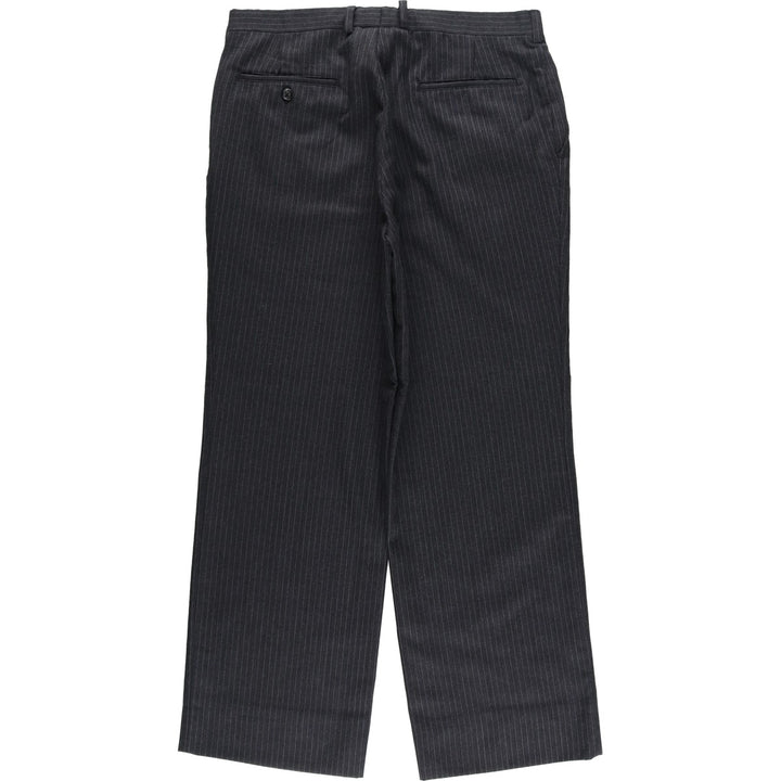 Stripe Pattern Slacks Pants Men's W34 Vintage unclear Charcoal Vintage Second Hand