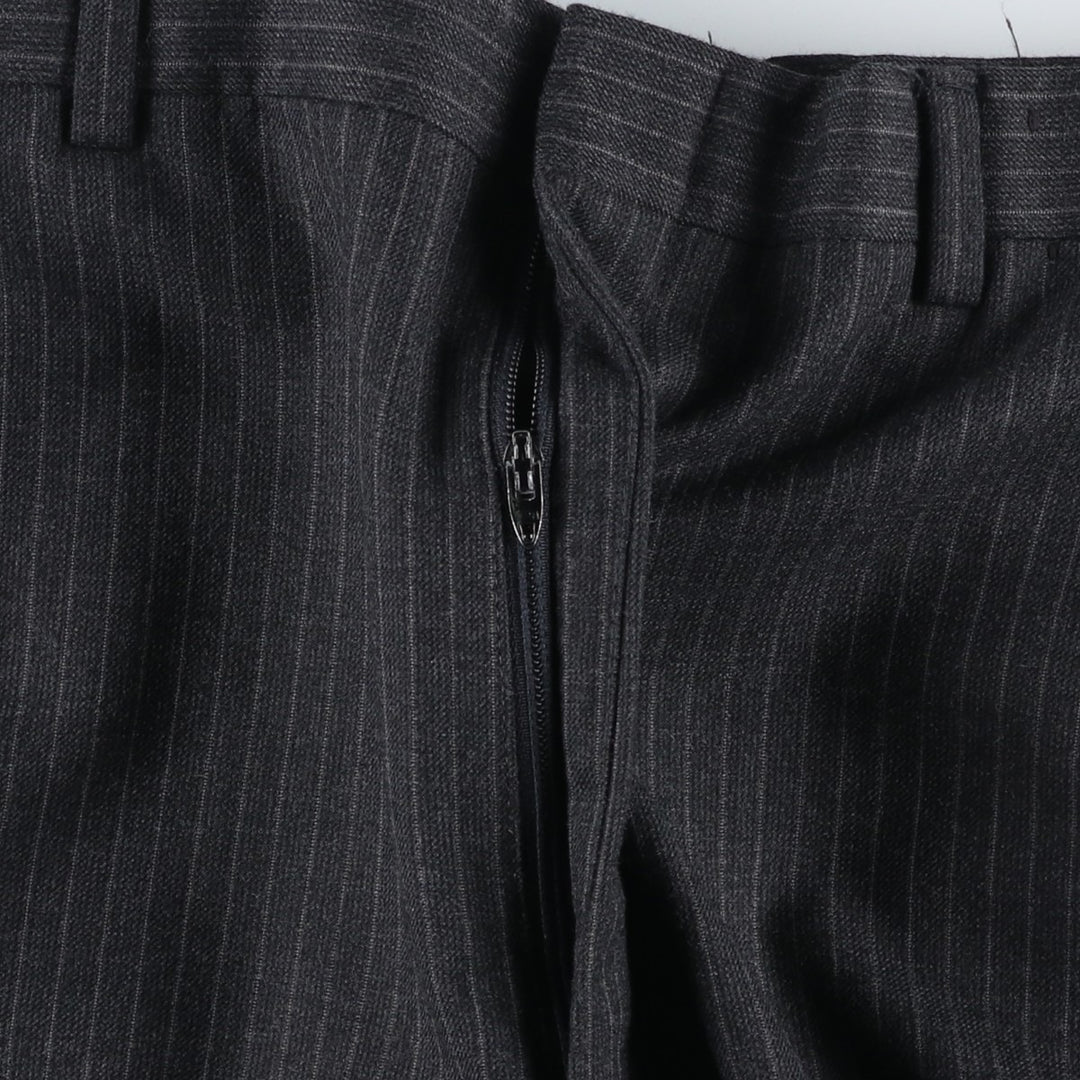 Stripe Pattern Slacks Pants Men's W34 Vintage unclear Charcoal Vintage Second Hand