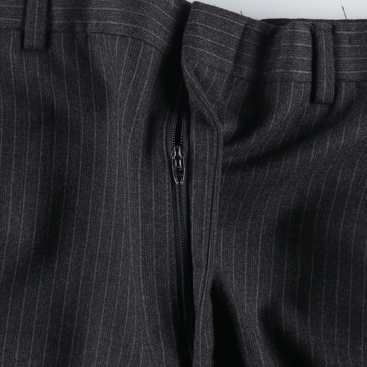 Stripe Pattern Slacks Pants Men's W34 Vintage unclear Charcoal Vintage Second Hand