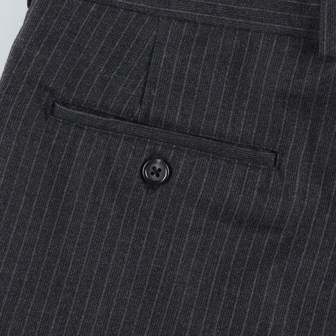 Stripe Pattern Slacks Pants Men's W34 Vintage unclear Charcoal Vintage Second Hand
