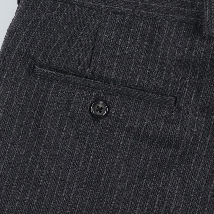 Stripe Pattern Slacks Pants Men's W34 Vintage unclear Charcoal Vintage Second Hand