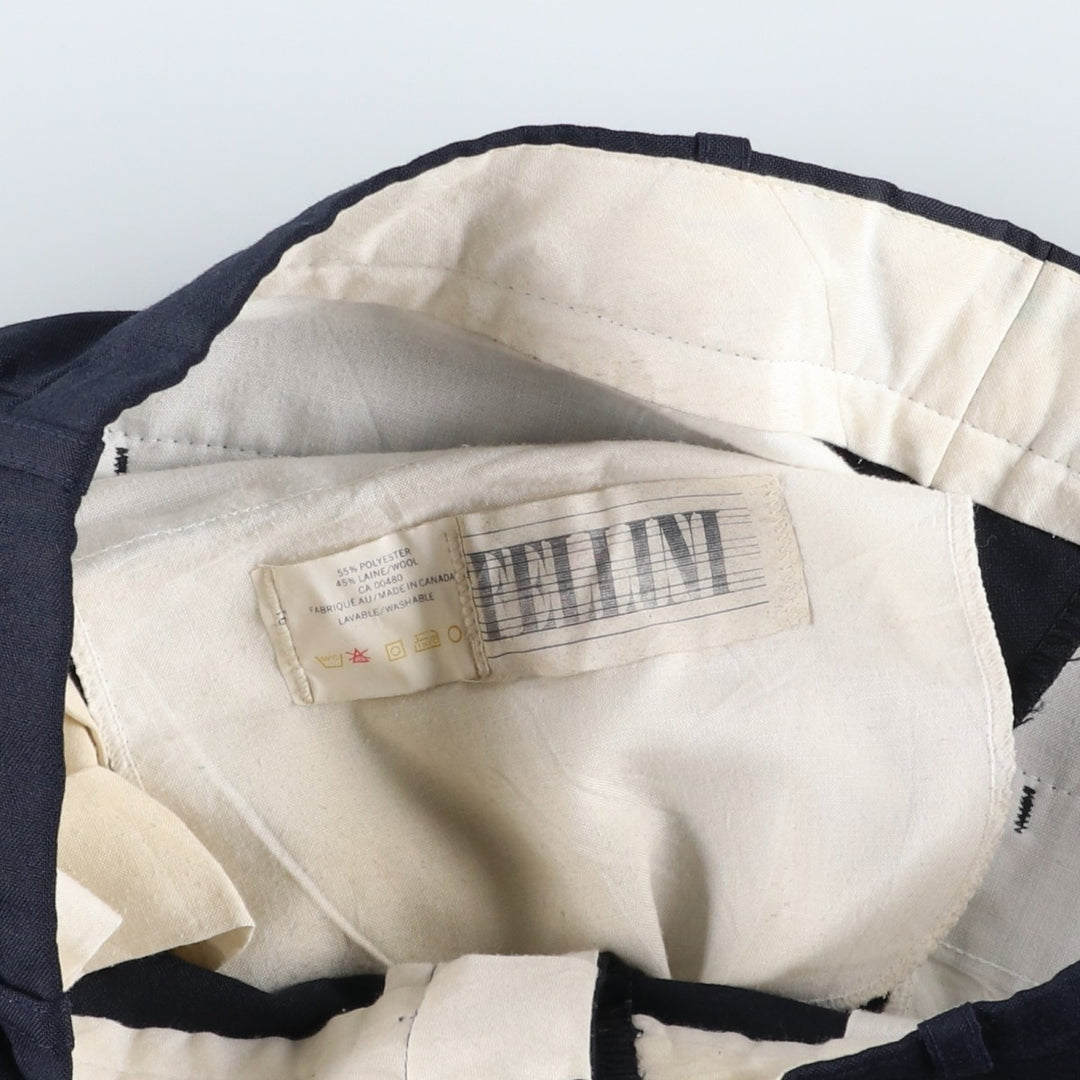 FELLINI Polyester and Wool Pants and Slacks, Made in Canada, Men's Size W32 polyester navy blue type Vintage Second Hand