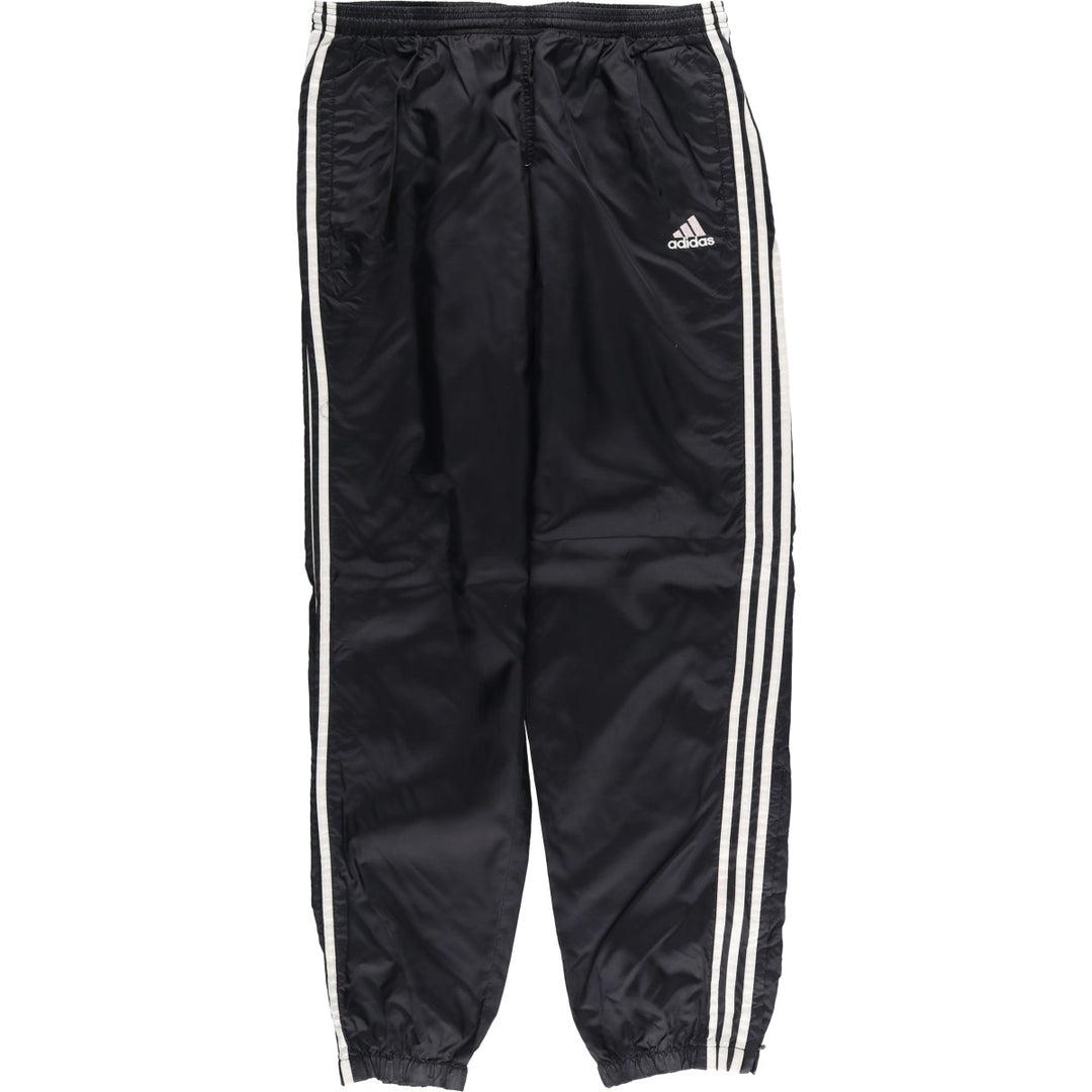 90s~00'S Adidas nylon pants, rustling pants, men's XL size, vintage unclear black type Vintage Second Hand