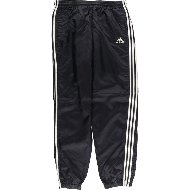 90s~00'S Adidas nylon pants, rustling pants, men's XL size, vintage unclear black type Vintage Second Hand