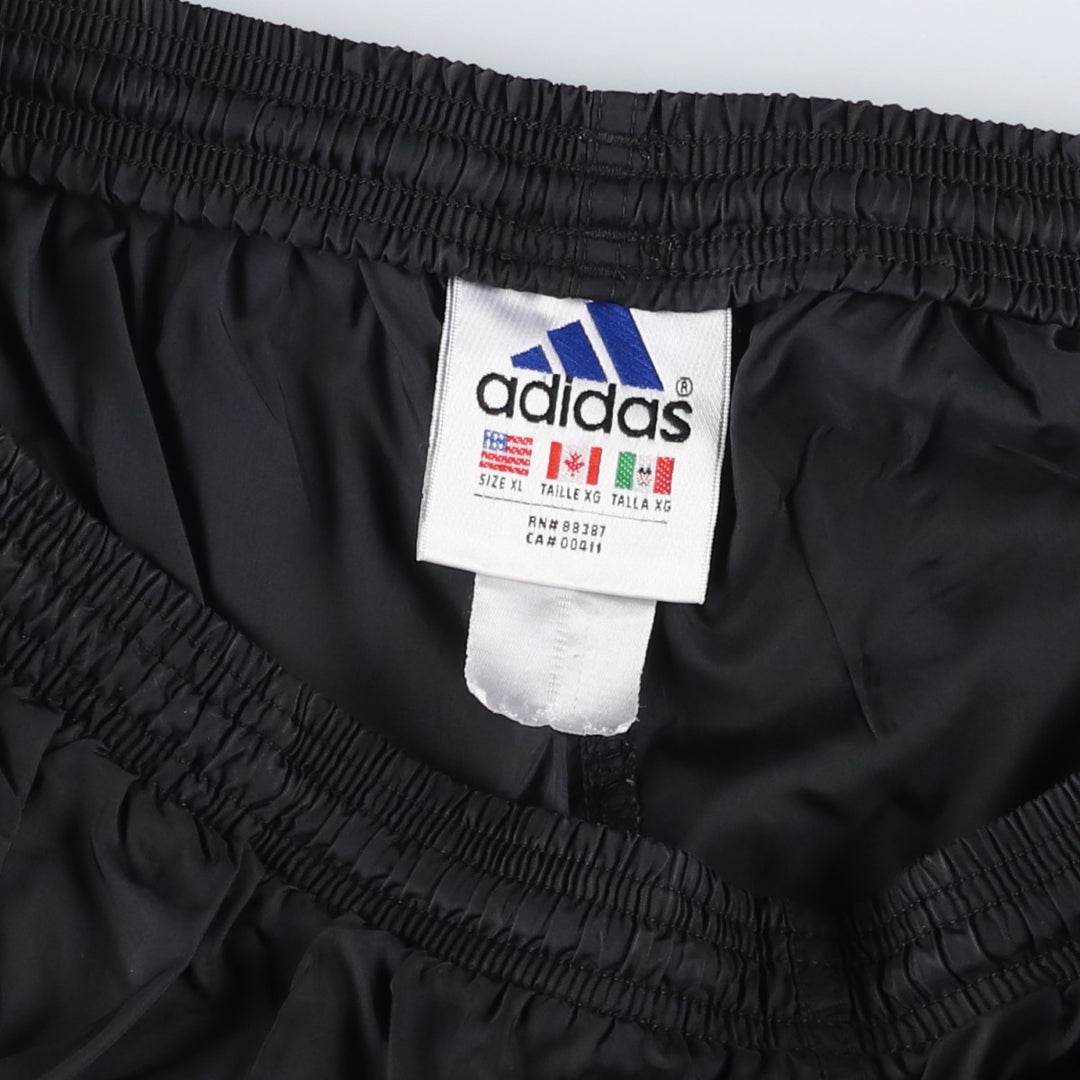 90s~00'S Adidas nylon pants, rustling pants, men's XL size, vintage unclear black type Vintage Second Hand