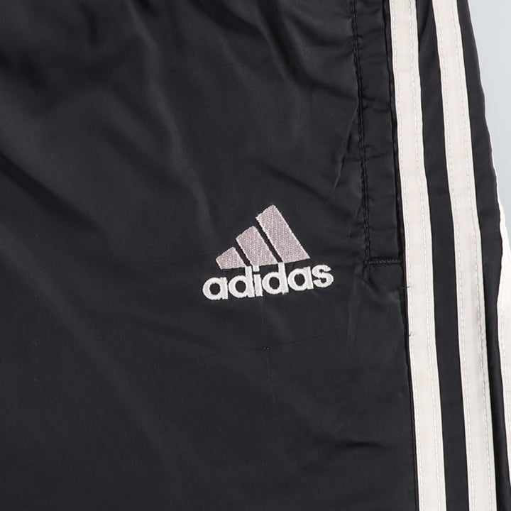 90s~00'S Adidas nylon pants, rustling pants, men's XL size, vintage unclear black type Vintage Second Hand
