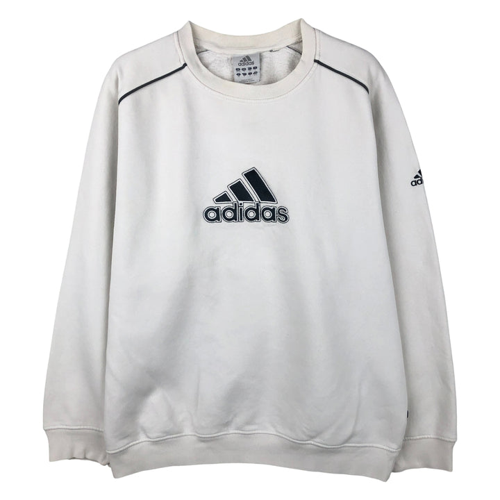 Adidas logo sweatshirt, men's size M unclear white type Vintage Second Hand