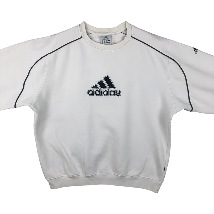 Adidas logo sweatshirt, men's size M unclear white type Vintage Second Hand