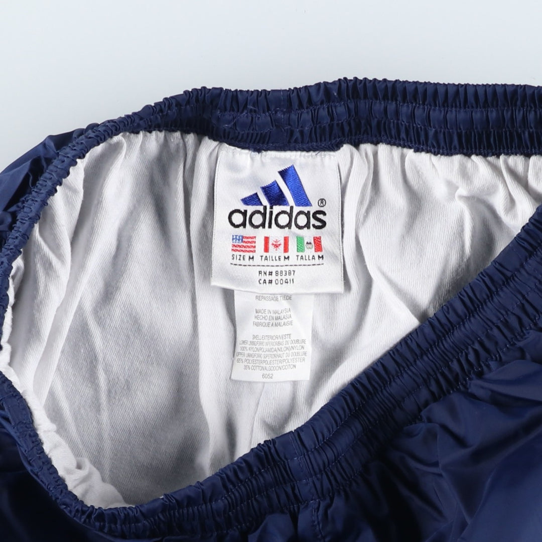 90'S Adidas nylon pants, men's size M Nylon navy blue type Vintage Second Hand
