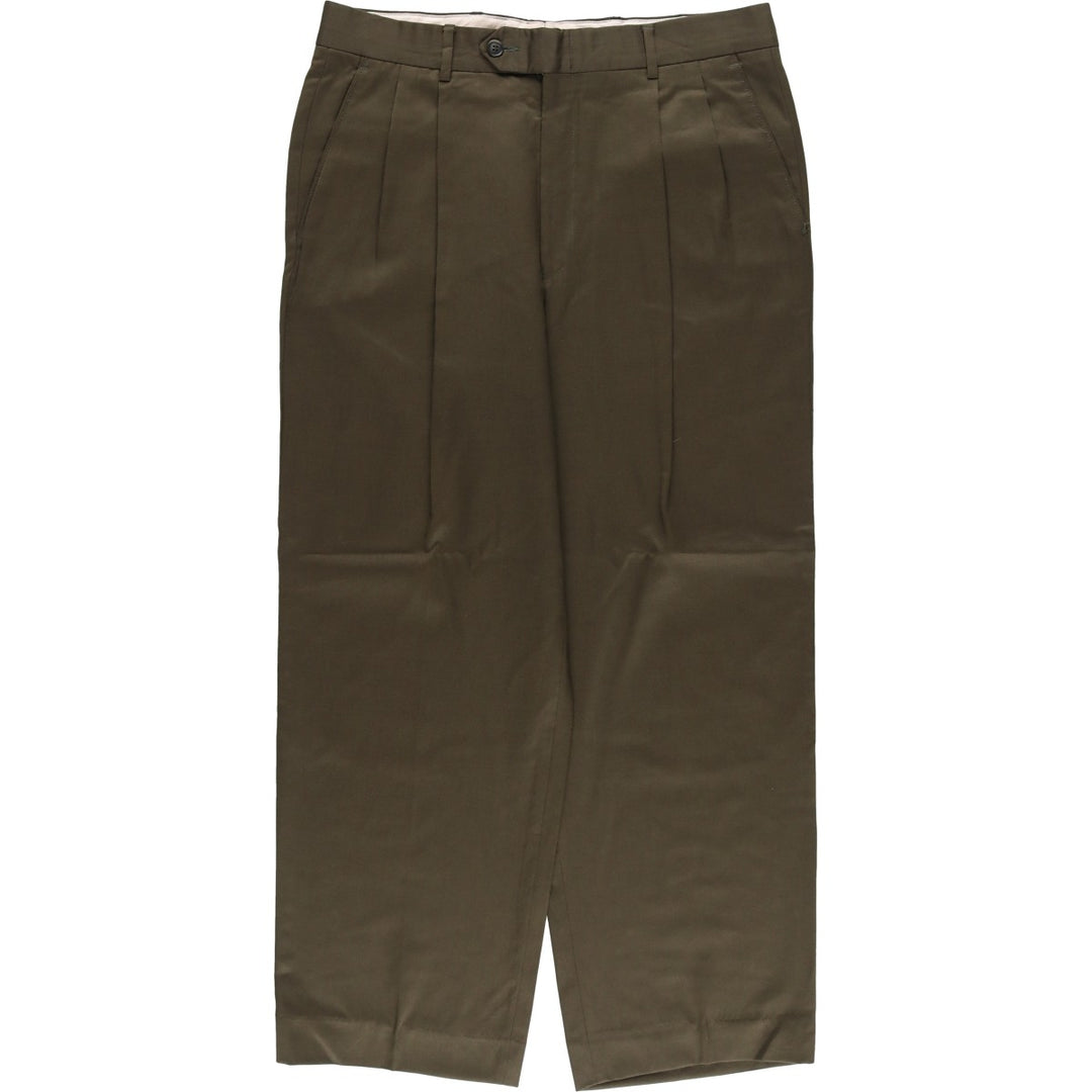 JONES NEW YORK Two-pleat Wool Pants and Slacks, Made in Canada, Men's Size W34 wool Khaki type Vintage Second Hand