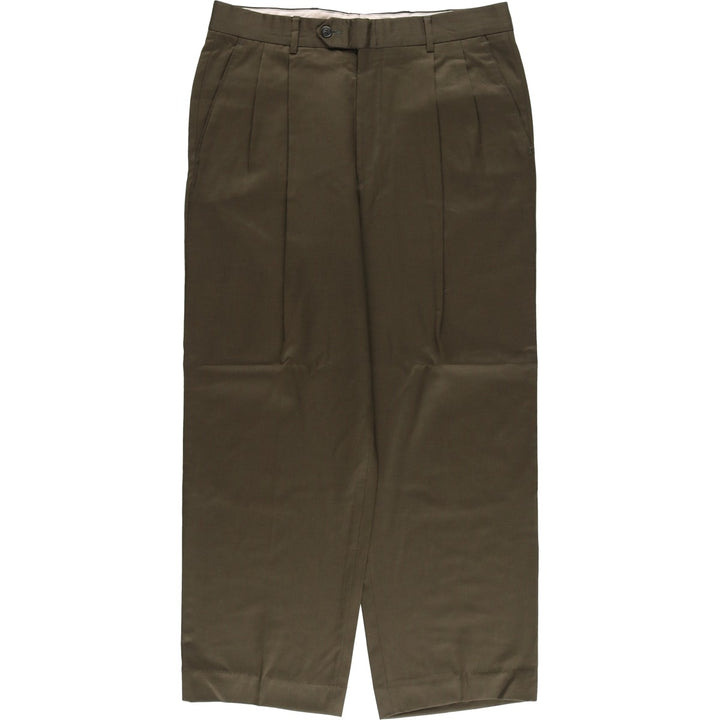 JONES NEW YORK Two-pleat Wool Pants and Slacks, Made in Canada, Men's Size W34 wool Khaki type Vintage Second Hand