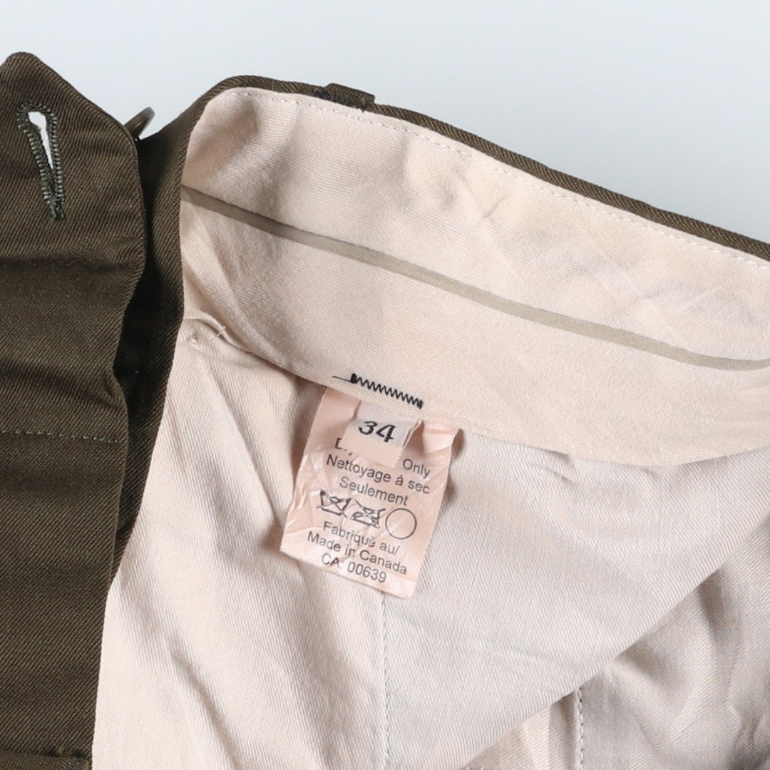JONES NEW YORK Two-pleat Wool Pants and Slacks, Made in Canada, Men's Size W34 wool Khaki type Vintage Second Hand