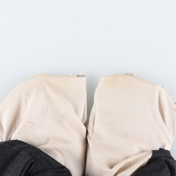 Stripe Pattern Two-pleat Slacks Pants Men's W34 Vintage unclear Charcoal Vintage Second Hand