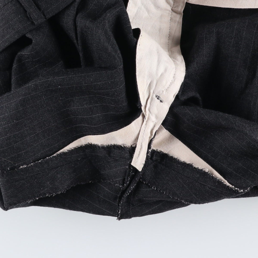 Stripe Pattern Two-pleat Slacks Pants Men's W34 Vintage unclear Charcoal Vintage Second Hand
