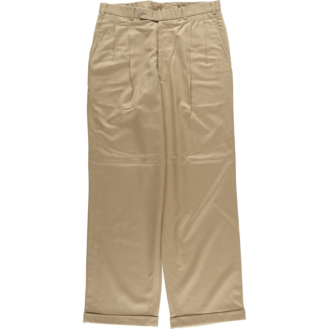 Solbro Stripe Pattern Two-Pleated Slacks, Men's Size W31 unclear Beige type Vintage Second Hand