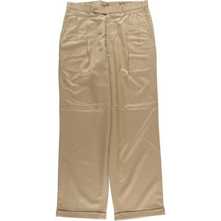 Solbro Stripe Pattern Two-Pleated Slacks, Men's Size W31 unclear Beige type Vintage Second Hand