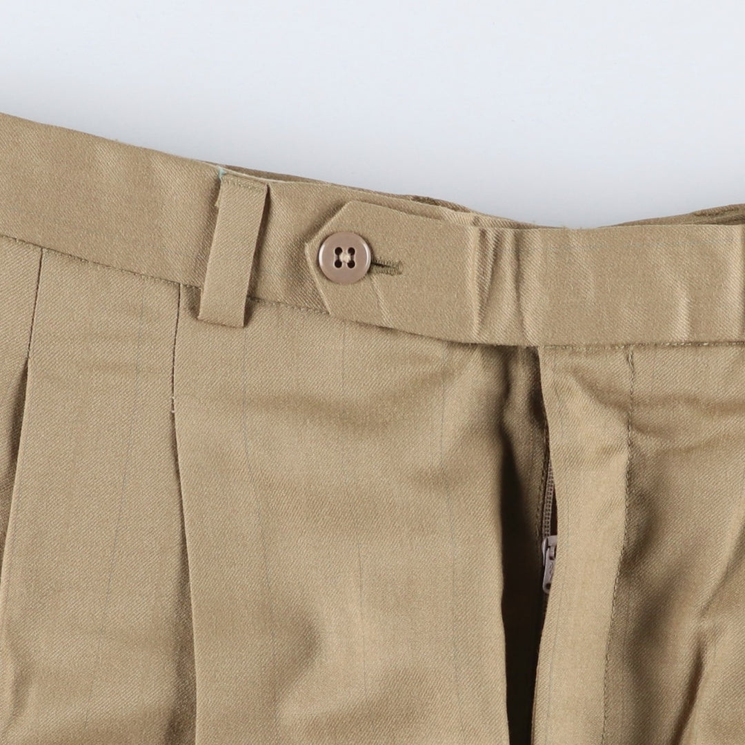 Solbro Stripe Pattern Two-Pleated Slacks, Men's Size W31 unclear Beige type Vintage Second Hand