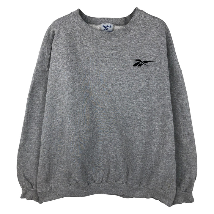 Vintage 90'S Reebok One-Point Logo Sweatshirt, Made in USA, Men's XL cotton gray type Vintage Second Hand