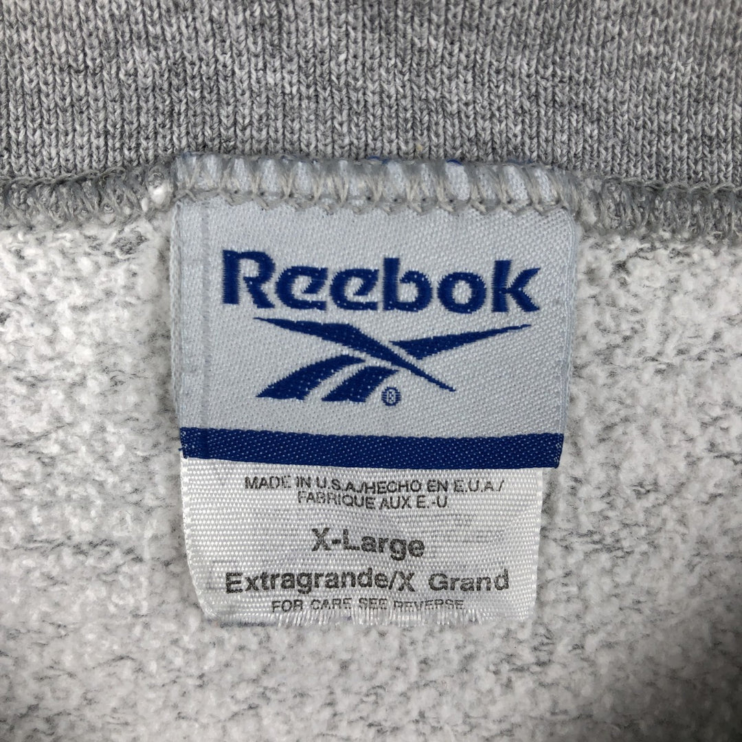 Vintage 90'S Reebok One-Point Logo Sweatshirt, Made in USA, Men's XL cotton gray type Vintage Second Hand