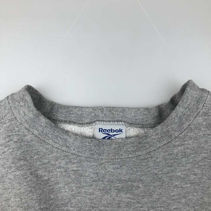 Vintage 90'S Reebok One-Point Logo Sweatshirt, Made in USA, Men's XL cotton gray type Vintage Second Hand
