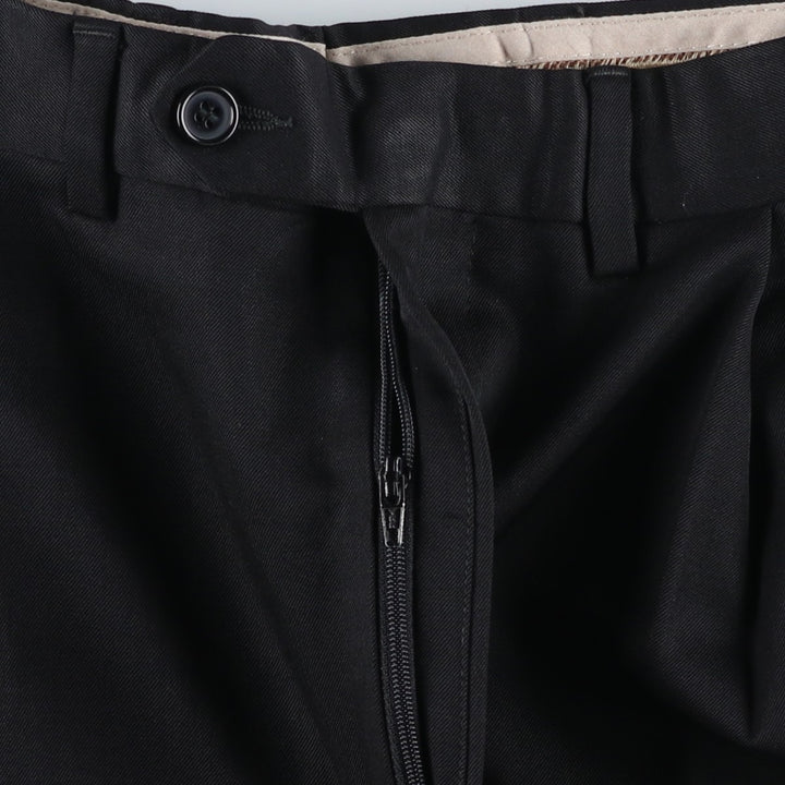 PAZONI Two-pleat Wool Pants and Slacks, Made in Italy, Men's Size W34 wool black type Vintage Second Hand